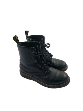 Dr. Martens Black Leather Lace-Up Combat Boots Womens Size 10